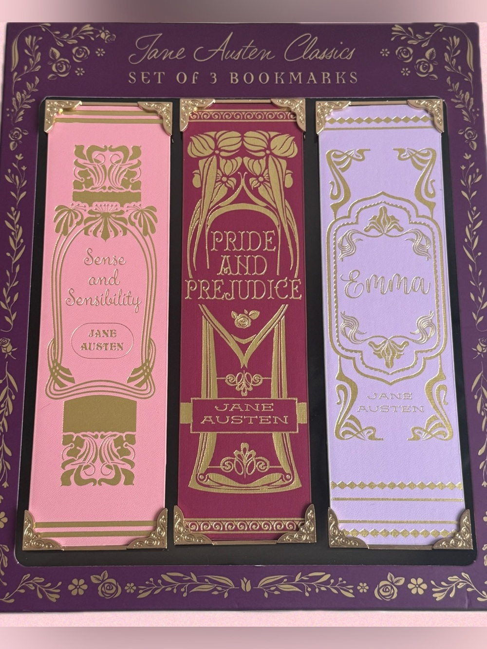 Jane Austen Classics Bookmark Trio Set for Book Lovers Club Gift Set